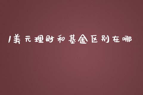 1美元理财和基金区别在哪_https://www.fsyjjx.cn_问财精选_第1张