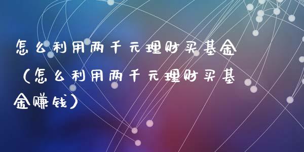 怎么利用两千元理财买基金（怎么利用两千元理财买基金赚钱）_https://www.fsyjjx.cn_问财精选_第1张
