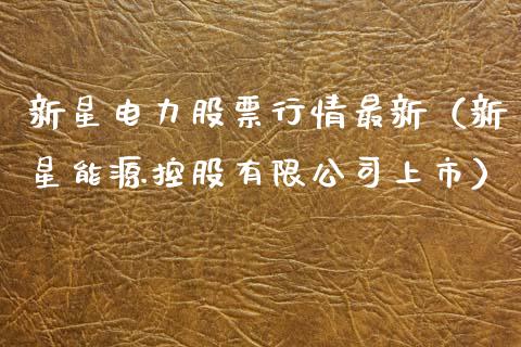 新星电力股票行情最新（新星能源控股有限公司上市）_https://www.fsyjjx.cn_股市分析_第1张