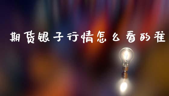 期货银子行情怎么看的准_https://www.fsyjjx.cn_期货资讯_第1张