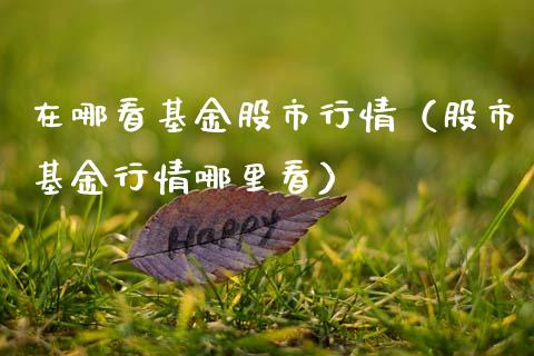 在哪看基金股市行情（股市基金行情哪里看）_https://www.fsyjjx.cn_理财资讯_第1张