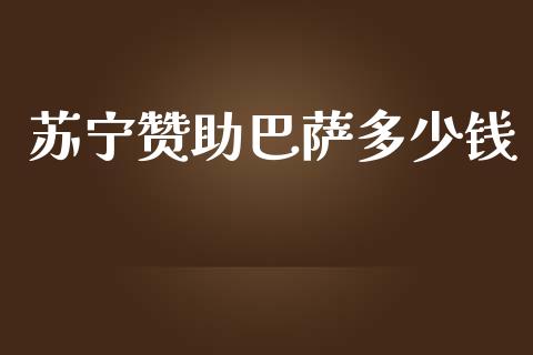 苏宁赞助巴萨多少钱_https://www.fsyjjx.cn_股指期货_第1张