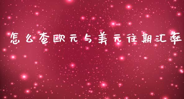 怎么查欧元与美元往期汇率_https://www.fsyjjx.cn_期货在线_第1张