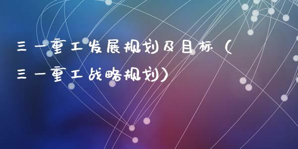 三一重工发展规划及目标（三一重工战略规划）_https://www.fsyjjx.cn_股票指导_第1张