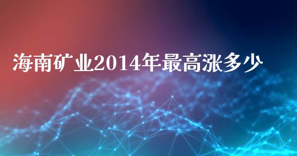 海南矿业2014年最高涨多少_https://www.fsyjjx.cn_股指期货_第1张