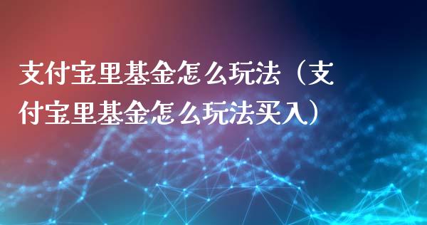 支付宝里基金怎么玩法（支付宝里基金怎么玩法买入）_https://www.fsyjjx.cn_问财精选_第1张