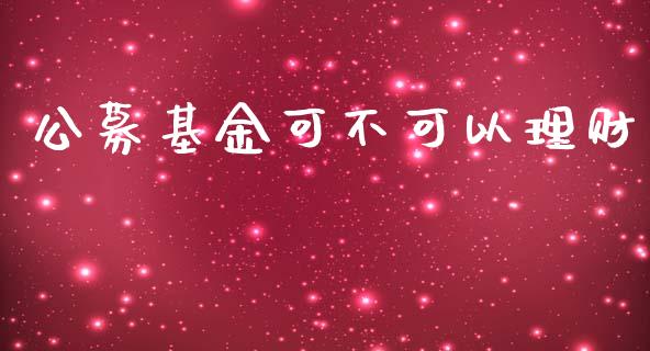 公募基金可不可以理财_https://www.fsyjjx.cn_问财精选_第1张