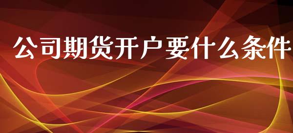 公司期货开户要什么条件_https://www.fsyjjx.cn_期货资讯_第1张