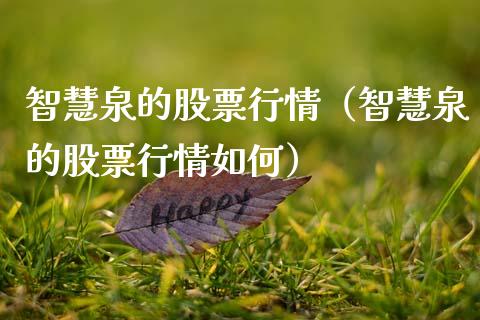 智慧泉的股票行情（智慧泉的股票行情如何）_https://www.fsyjjx.cn_股指期货_第1张