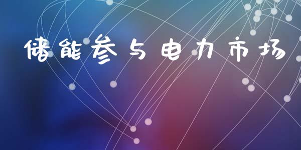 储能参与电力市场_https://www.fsyjjx.cn_期货研报_第1张