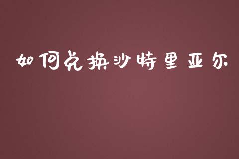 如何兑换沙特里亚尔_https://www.fsyjjx.cn_理财资讯_第1张