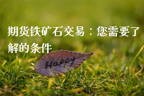 期货铁矿石交易：您需要了解的条件_https://www.fsyjjx.cn_问财精选_第1张