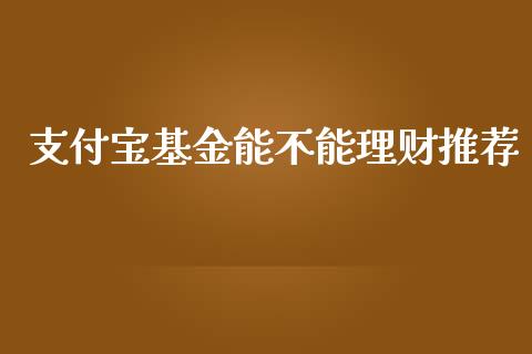 支付宝基金能不能理财推荐_https://www.fsyjjx.cn_问财精选_第1张