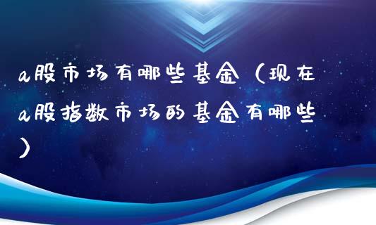 a股市场有哪些基金（现在a股指数市场的基金有哪些）_https://www.fsyjjx.cn_理财资讯_第1张