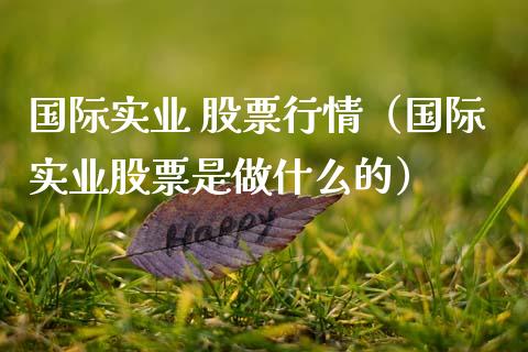 国际实业 股票行情（国际实业股票是做什么的）_https://www.fsyjjx.cn_股市分析_第1张