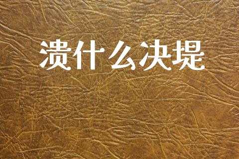 溃什么决堤_https://www.fsyjjx.cn_问财精选_第1张
