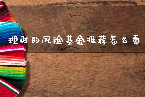 理财的风险基金推荐怎么看_https://www.fsyjjx.cn_理财资讯_第1张