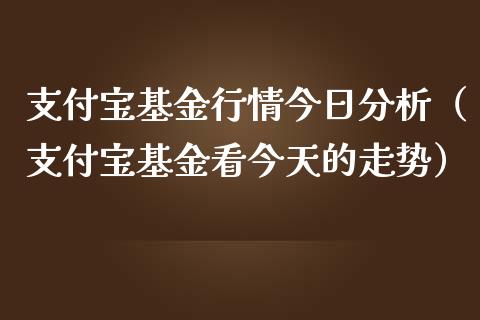 支付宝基金行情今日分析（支付宝基金看今天的走势）_https://www.fsyjjx.cn_问财精选_第1张