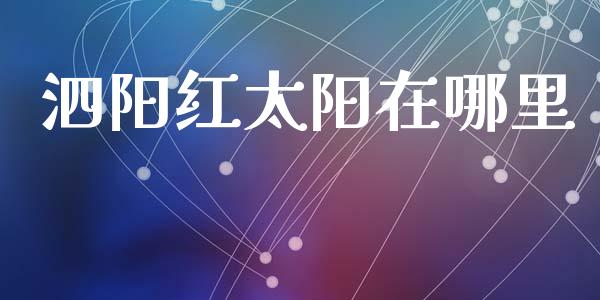 泗阳红太阳在哪里_https://www.fsyjjx.cn_股市分析_第1张