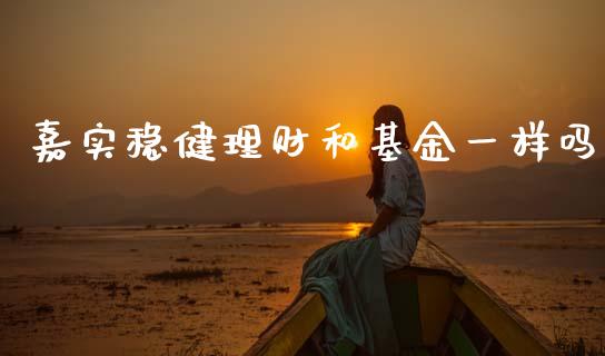 嘉实稳健理财和基金一样吗_https://www.fsyjjx.cn_理财资讯_第1张