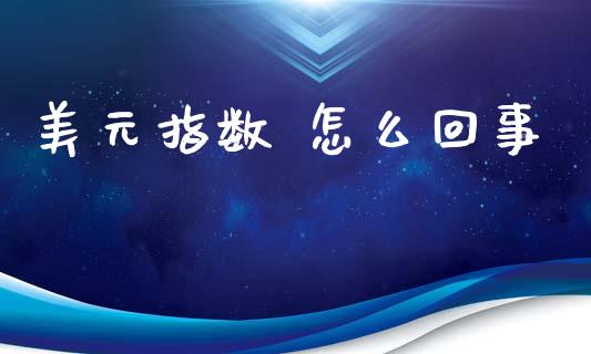 美元指数 怎么回事_https://www.fsyjjx.cn_问财精选_第1张