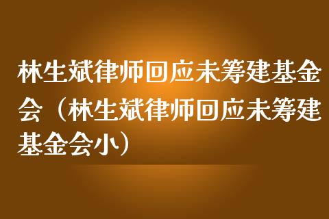 林生斌律师回应未筹建基金会（林生斌律师回应未筹建基金会小）_https://www.fsyjjx.cn_问财精选_第1张