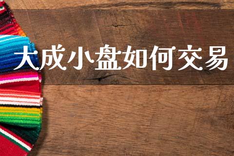 大成小盘如何交易_https://www.fsyjjx.cn_股票指导_第1张