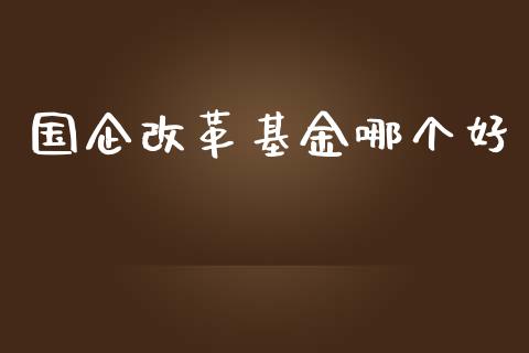 国企改革基金哪个好_https://www.fsyjjx.cn_股市分析_第1张