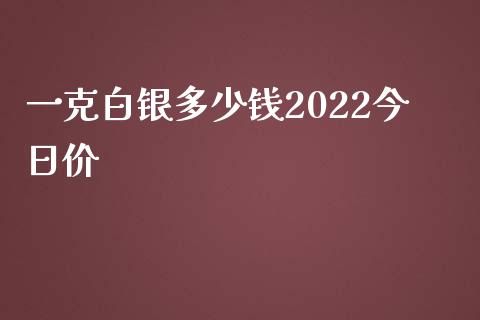 一克白银多少钱2022今日价_https://www.fsyjjx.cn_期货研报_第1张