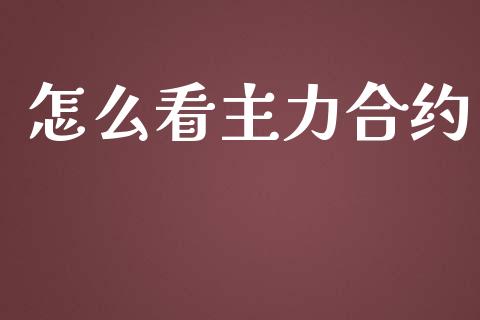 怎么看主力合约_https://www.fsyjjx.cn_问财精选_第1张