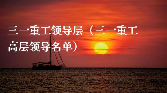 三一重工领导层（三一重工高层领导名单）_https://www.fsyjjx.cn_股市分析_第1张