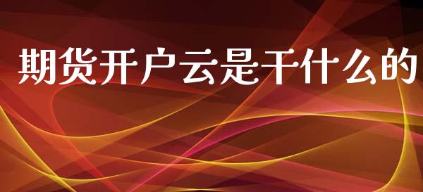 期货开户云是干什么的_https://www.fsyjjx.cn_问财精选_第1张