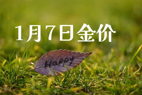 1月7日金价_https://www.fsyjjx.cn_期货研报_第1张