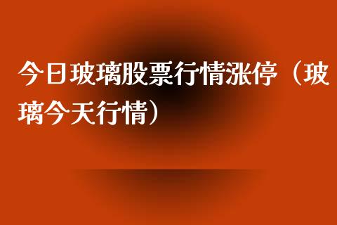 今日玻璃股票行情涨停（玻璃今天行情）_https://www.fsyjjx.cn_股指期货_第1张