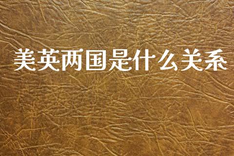 美英两国是什么关系_https://www.fsyjjx.cn_股市分析_第1张