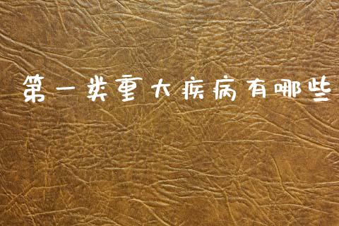 第一类重大疾病有哪些_https://www.fsyjjx.cn_问财精选_第1张