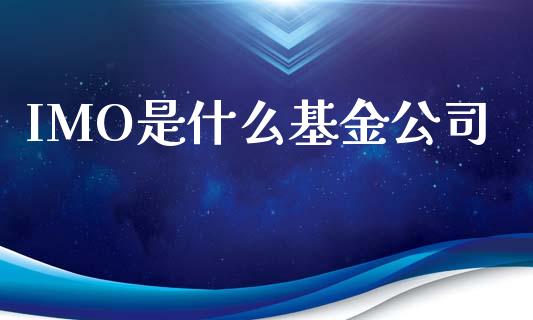 IMO是什么基金公司_https://www.fsyjjx.cn_股指期货_第1张