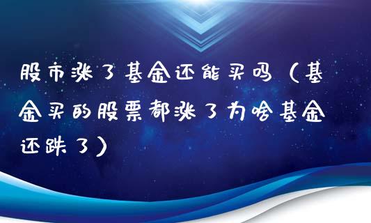 股市涨了基金还能买吗（基金买的股票都涨了为啥基金还跌了）_https://www.fsyjjx.cn_理财资讯_第1张