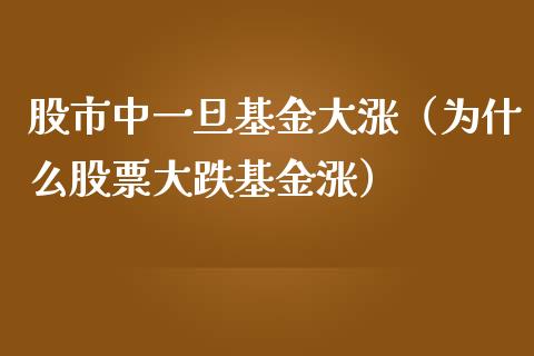 股市中一旦基金大涨（为什么股票大跌基金涨）_https://www.fsyjjx.cn_理财资讯_第1张