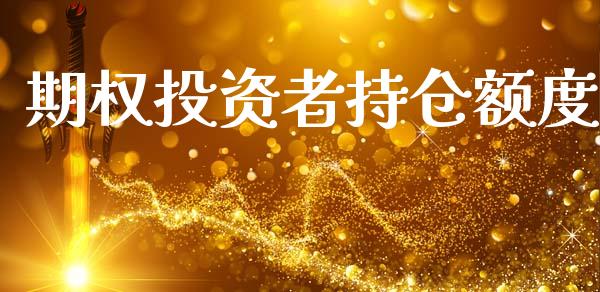 期权投资者持仓额度_https://www.fsyjjx.cn_期货资讯_第1张