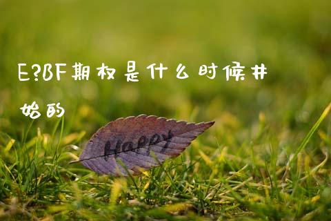 E?BF期权是什么时候井始的_https://www.fsyjjx.cn_期货资讯_第1张