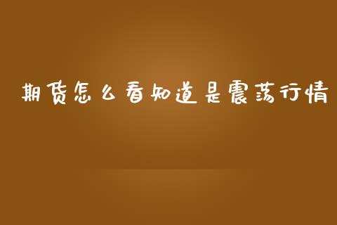 期货怎么看知道是震荡行情_https://www.fsyjjx.cn_期货研报_第1张