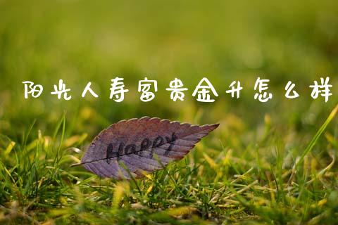 阳光人寿富贵金升怎么样_https://www.fsyjjx.cn_期货资讯_第1张