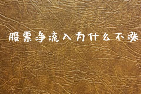 股票净流入为什么不涨_https://www.fsyjjx.cn_期货资讯_第1张