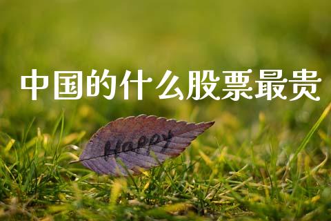 中国的什么股票最贵_https://www.fsyjjx.cn_问财精选_第1张