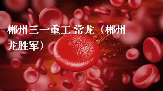 郴州三一重工 常龙（郴州龙胜军）_https://www.fsyjjx.cn_股指期货_第1张