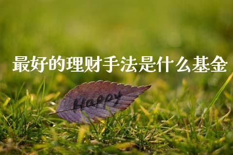 最好的理财手法是什么基金_https://www.fsyjjx.cn_问财精选_第1张
