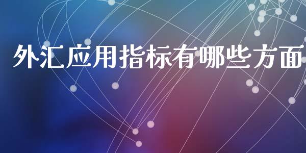外汇应用指标有哪些方面_https://www.fsyjjx.cn_期货在线_第1张