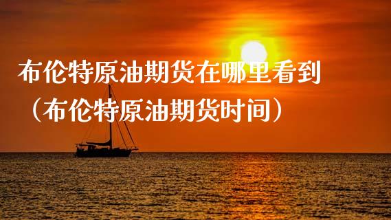 布伦特原油期货在哪里看到（布伦特原油期货时间）_https://www.fsyjjx.cn_期货资讯_第1张