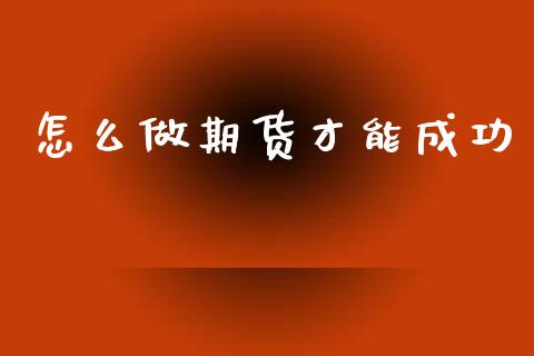 怎么做期货才能成功_https://www.fsyjjx.cn_期货研报_第1张